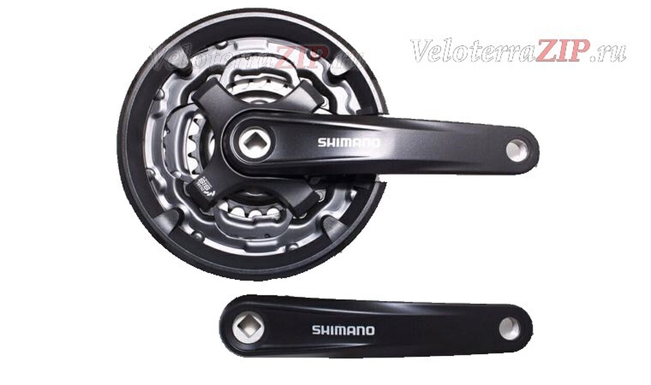 Комплект шатунов "SHIMANO" FC-M701 48х38х28 черный без инд.уп