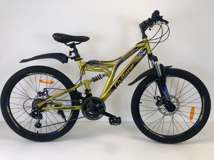 Велосипед 24" ТМ Civilane, RUNNER DISC, двух подв. рама16" YELLOW