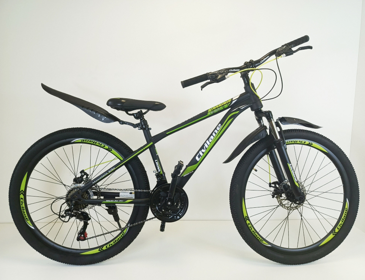 Велосипед 26"  ТМ Civilane, CROSS DISK ,  рама 17" BLACK/GREEN (N)