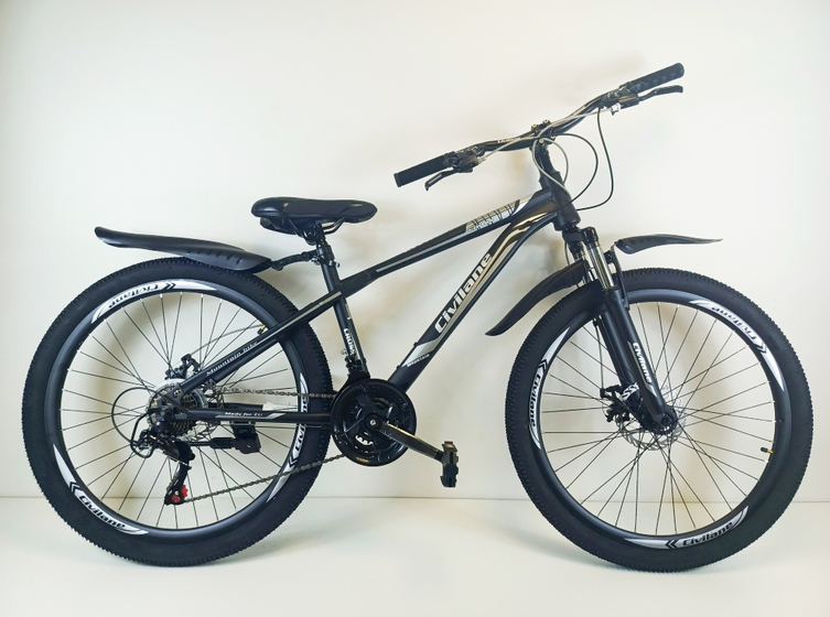 Велосипед 26"  ТМ Civilane, CROSS DISK ,  рама 15" BLACK/GREY (N)