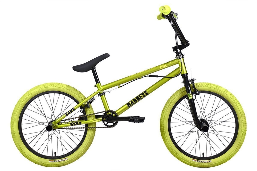 Велосипед Stark 24 Madness BMX 3 зеленый металлик/черный ,зеленый/хаки