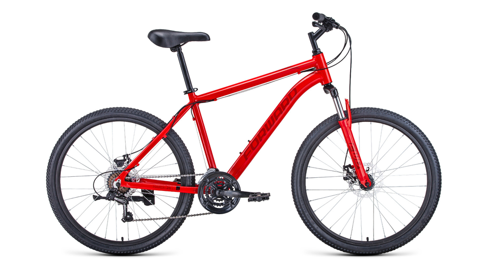 Велосипед FORWARD HARDI 26 2.1 disc (26" 21 ск. рост 18") 2020-2021, красный, RBKW1M36G004, шт