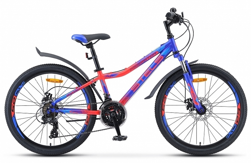 Велосипед 24" Stels Navigator 410 MD 21-sp 13" Синий/неоновый/красный арт.V010, шт